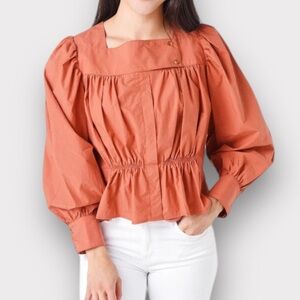 CIAO LUCIA Allegra‎ Blouse Top Women's Small S Blush Cotton Shirt Boho Classic
